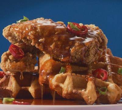 Chicken & Waffles with Sriracha Maple 