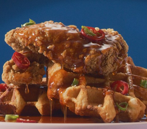 Chicken & Waffles with Sriracha Maple 