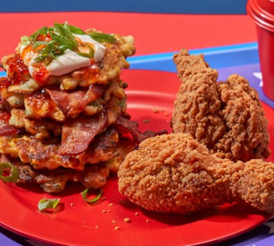 Jalapeno & Corn Fritters Stacks with Chicken Portion